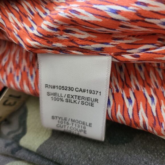 Joie super soft silk print coral and blue top - Picture 7 of 7